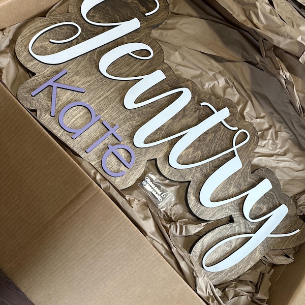 Personalized 3D Nursery Baby Name Sign Custom Wood Name Plaque ...