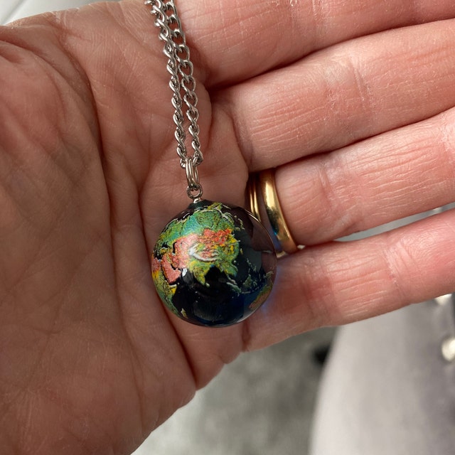 Pendentif Globe Terrestre en Argent