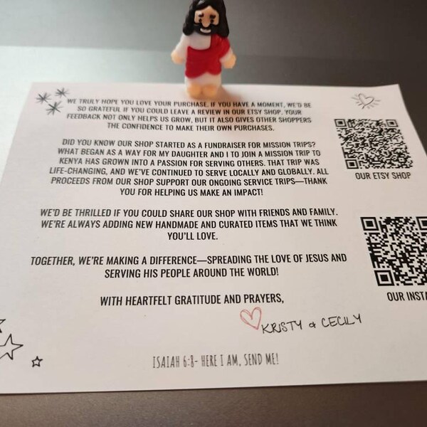 Mini Jesus Figurine Gift Set: Pocket Card | Religious Keepsake ...