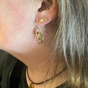 Boucles D'oreilles Huggie Hoop En Or 9 Carats - 3.5 Mm Avec Charm CZ 12 Mm, Marque Jewellerybox