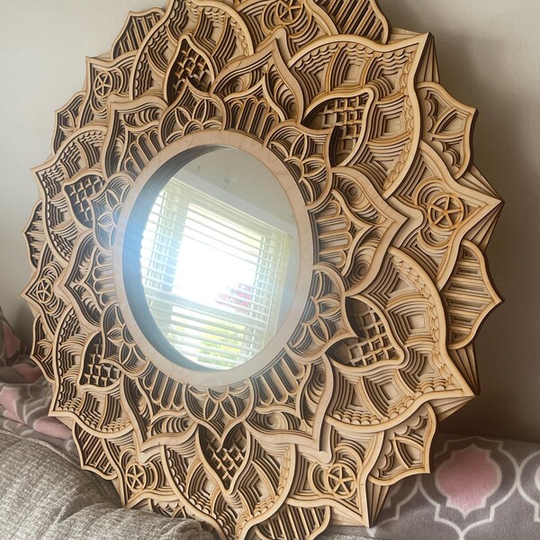 WOODEN MANDALA WALL Art, Large Wood Home Decor, Spiritual Gift