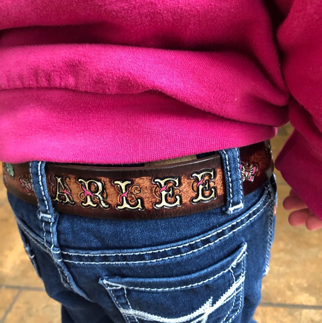 Bestest little girl's leather belt. Children's belt, Infant to Size 12