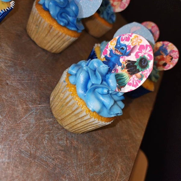 Printable Lilo and Stitch Party Cupcakes Toppers, Stitch Party Cupcakes ...