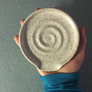 Descansa de cuchara de cerámica blanca salpicada colgante de | Etsy