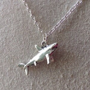 Shark Charm Necklace silver shark necklace | Etsy