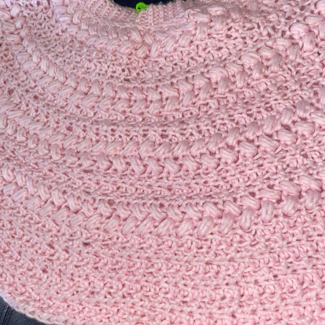 A customer's finished Macchiato Sweater Crochet Pattern PDF