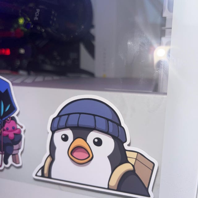驚いたペンギンのValorantスプレー防水ステッカー、Valorantミーム
