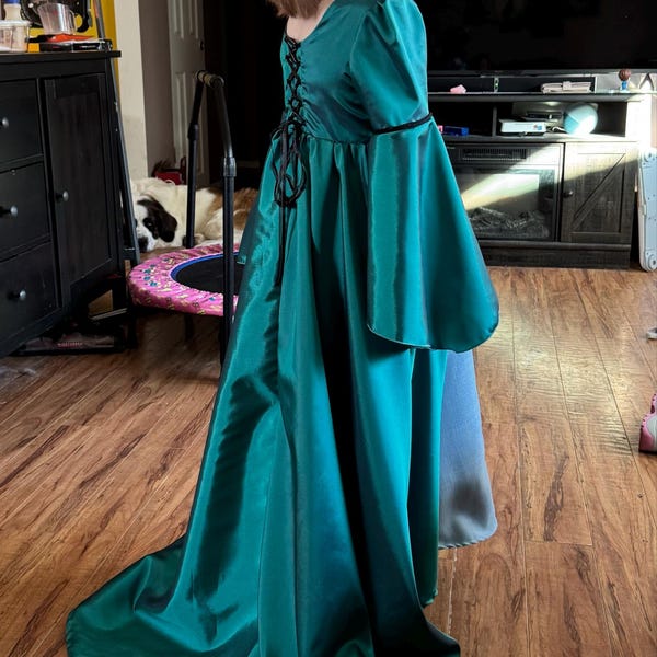 Medieval Dress Sewing Pattern PDF, Princess Gown With Bell Sleeves for ...