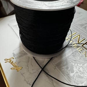 0.8mm Black Braided Nylon Knotting DIY Macrame Cord - 1 Roll 100 Meters / KMC-831
