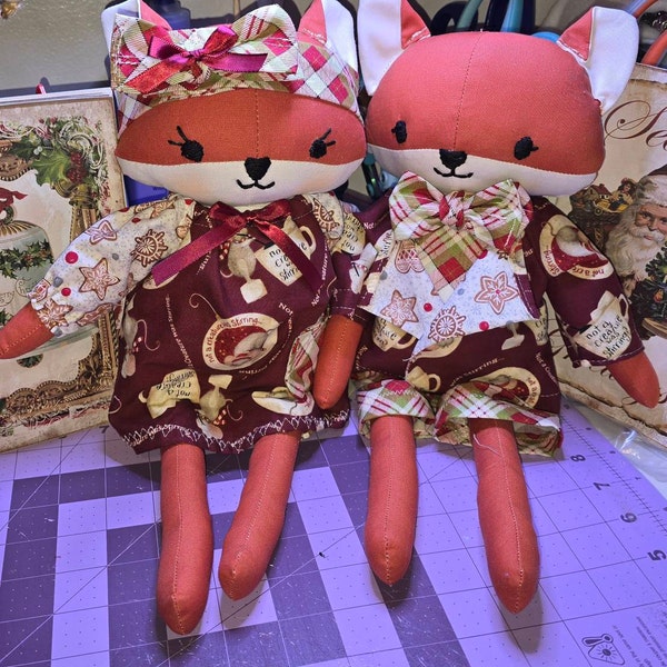 Fox Sewing Pattern PDF Make a Fox or Wolf Woodland Animal Cloth Doll ...