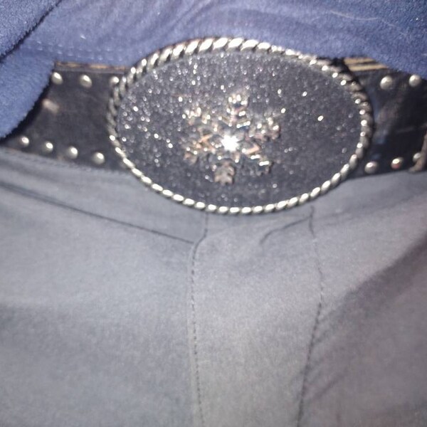 LEOPARD HEAD BUCKLE BELT SOLID BLACK