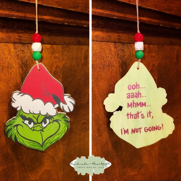 Wood Cutout Blank: Grinch Face Unfinished Wood Cutout Blank, Door ...
