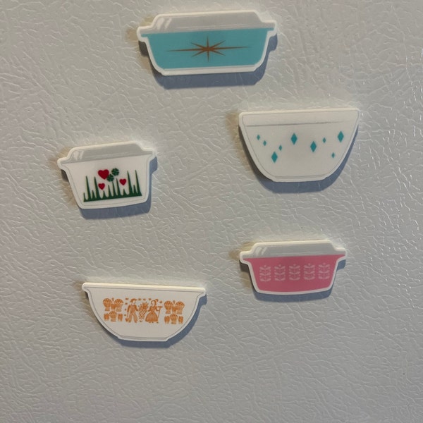 Rare Pyrex Patterns Magnets: Hand Drawn Vintage Mixing Bowls, Lucky in ...