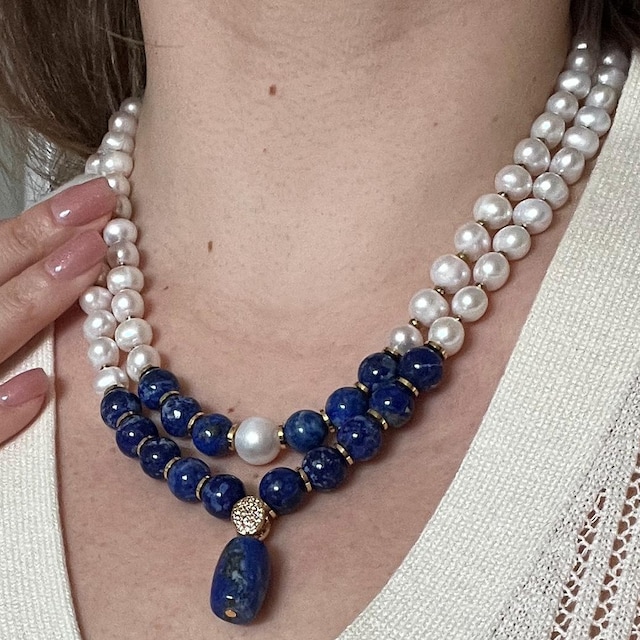 Minerali E Pietre Preziose. Collana Di Perle Lapis LAZULI Del Pakistan Minerali E Pietre Preziose. Collana Di Perle Lapis LAZULI Del Pakistan