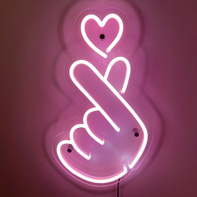 Mini Finger Heart Neon Sign Custom Neon Sign Led Neon Light - Etsy