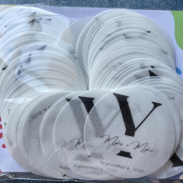 50 Personalized Edible Cocktail Drink and Cupcake Topper Garnish Discs ...