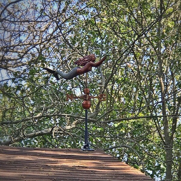 Mermaid Weathervane - Curved Tail - West Coast Weather Vanes