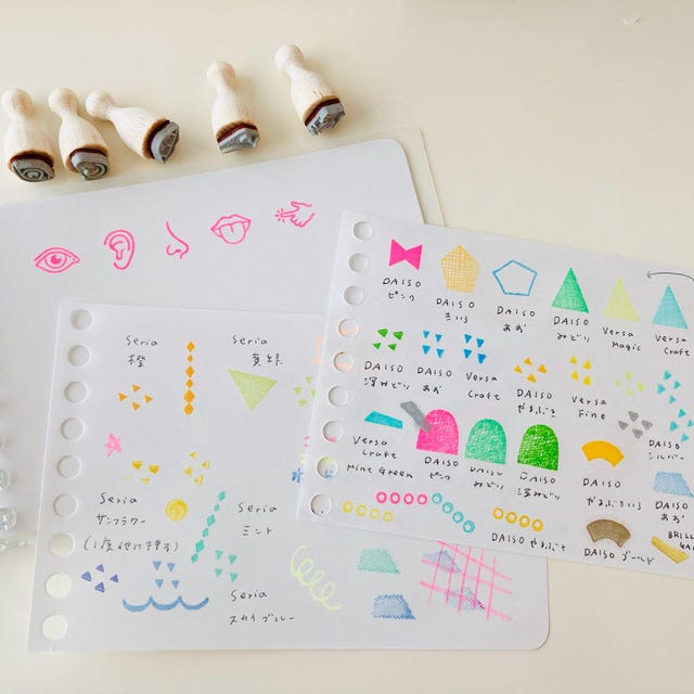 ミニゴムスタンプセット「五感」直径12mm / 0.47インチ / 5個セット