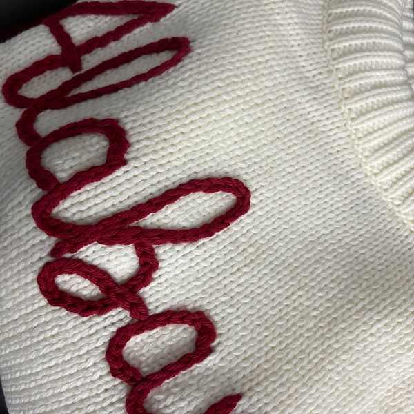 Indiana Hand Embroidered Sweater - Etsy