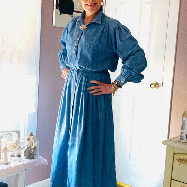 Y2k Zamira denim lab overall dress| Vintage blue and white striped denim dress