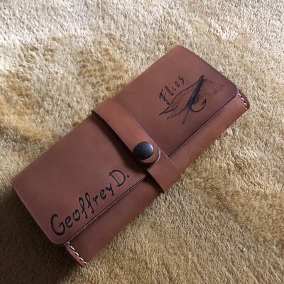 Personalized Leather Fly Fishing Wallet With Sheep Skin fishing Wallets ...