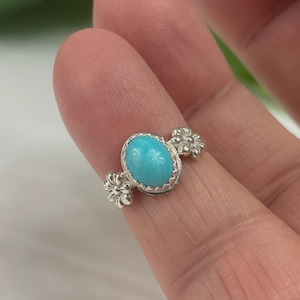 8x10mm OVAL - Kingman Turquoise Calibrated Cabochons - Sold Individually - Sold by Card - Stabilized, Natural Color