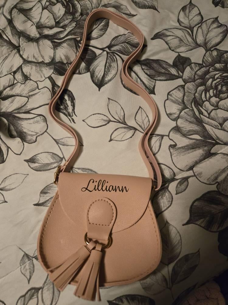 Personalized Little Girls Purse With Tasse,Custom Kids Purse With Name,Kid Crossbody Bag,Girl Handbag,Toddler Bag With Name,Little Girl Gift