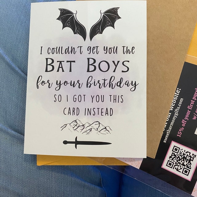 Funny Rhysand Bat Boy Acotar Birthday Card For Best Friend, Bat