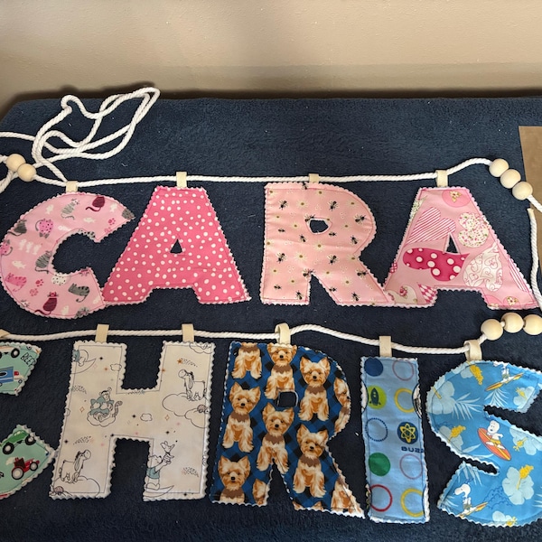 7 Inch Block Fabric Alphabet Letters (A-Z) and Numbers (0-9) - Digital ...