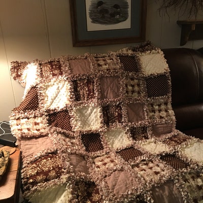 Pre Cut Rag Quilt KIT Summer Oasis Rust White Green and - Etsy