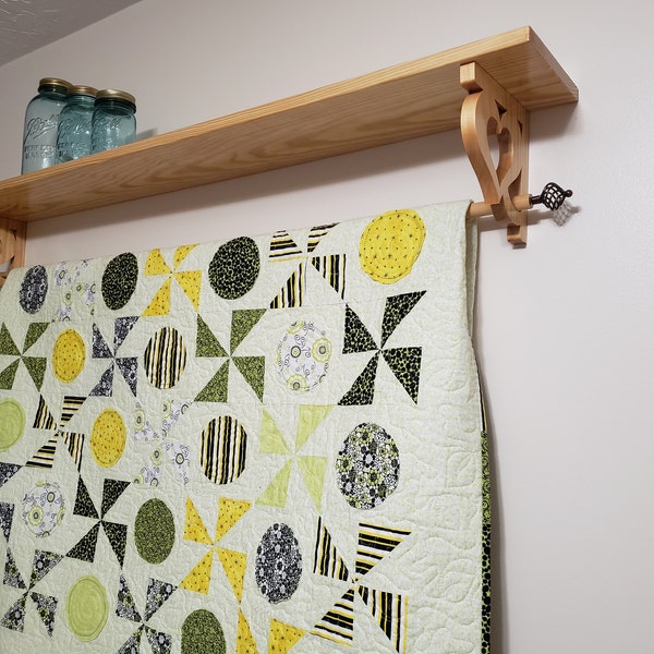 Custom OAK Quilt Display Shelf, Wall-hanging Shelf - Narrow Scroll ...