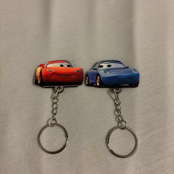 Cars Movie Key Holder, Lightning Mcqueen and Sally Keychains, Disney ...
