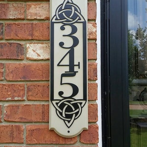 Outdoor Sign Address Plaque Vertical Outdoor House Number Metal Sign 7.16x20 Address Sign 3 Digit Signage Black