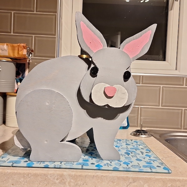 Rabbit Planter Pattern, Garden Ornament, Wooden Rabbit, Scroll Saw ...