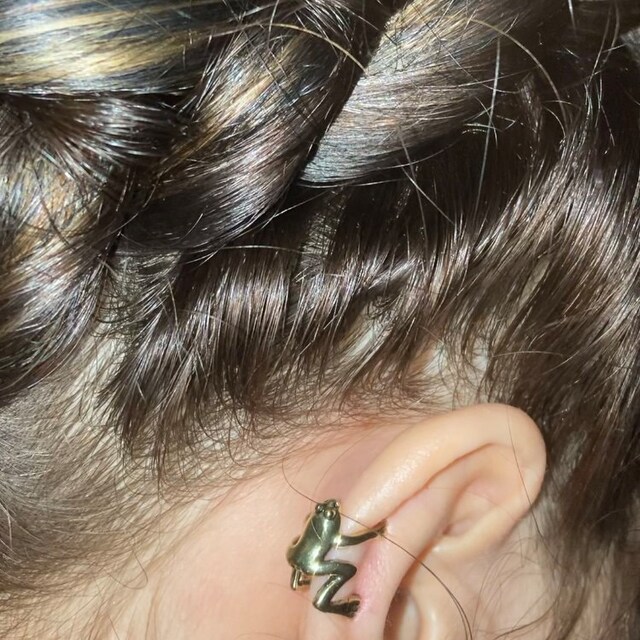 Gold Tree Frog Ear Cuff Jacket No Piercing Non Pierced Etsy