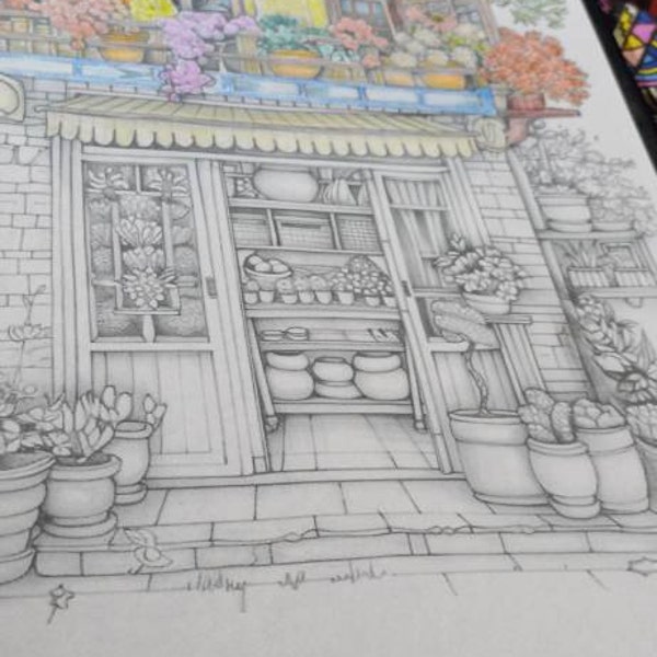 25 Flower Storefront Coloring Pages - Adult and Kids Coloring Book ...