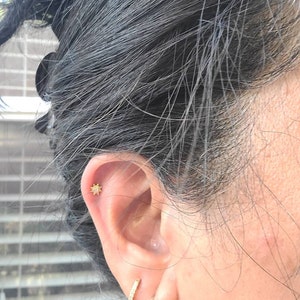 18G/16G Tiny Sun Cartilage Flat Back Labret Stud Sun Stud - Etsy