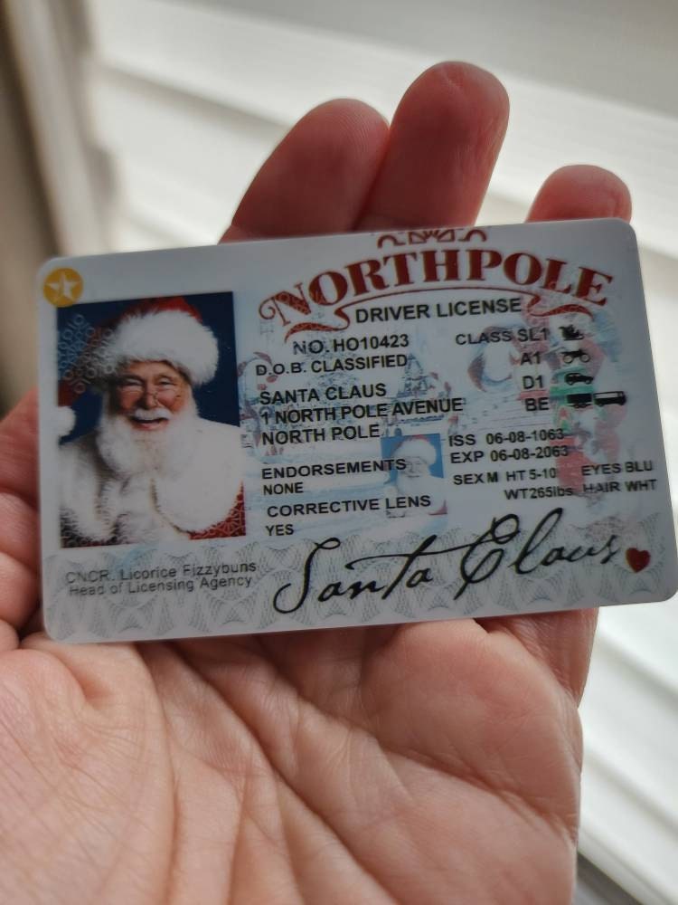 Santa&#39;s Sleigh / Lost Driving License/ Santa License / Santa Driving License / Santa sack / Christmas decorations