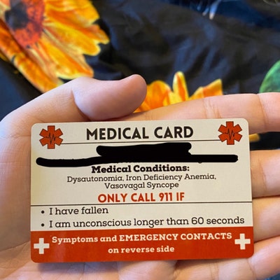 Pots Medical Card Package, Pots Syndrome, Pots Awareness Wallet Insert ...