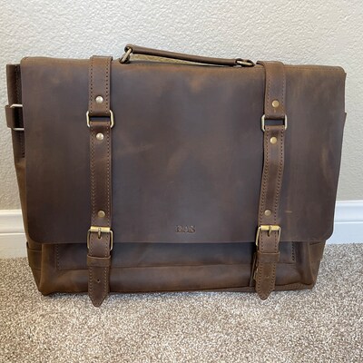 Mens Leather Laptop Briefcase Leather Office Bag for Man - Etsy