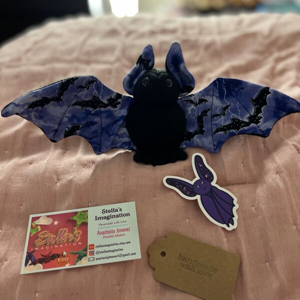 Small White Bat With Galaxy Print Soft Stuffed Plush Kids