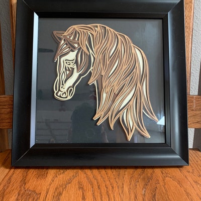 3D Horse Head Svg Layered Mandala Animal Wall Art Nursery Decor