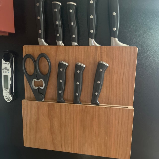 Magnetic Knife Block Maggie for the Side of Your Refrigerator Magnetic Knife  Rack Knife Storage Made in USA Bend, Oregon 