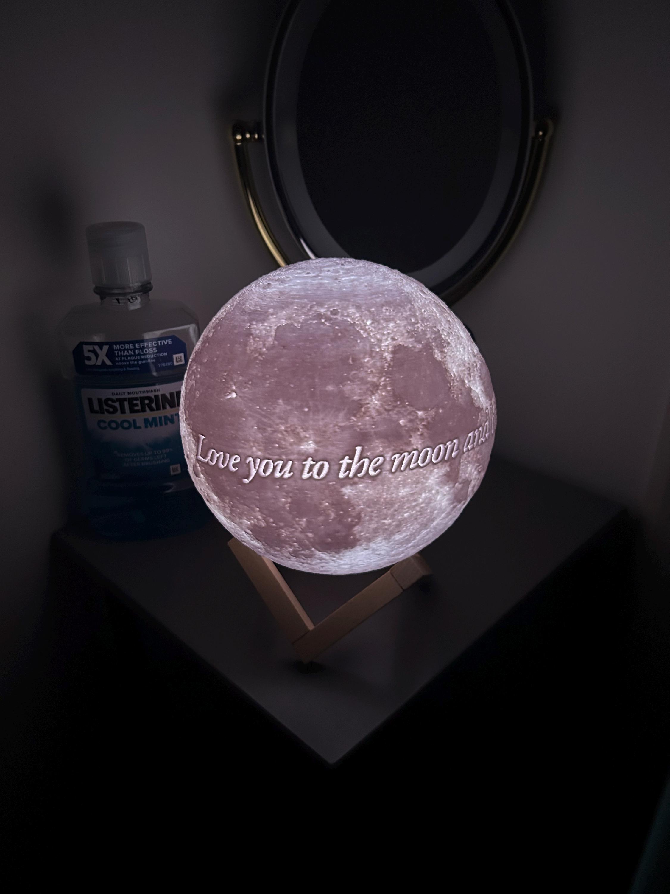 Personalized 3d Photo printed Lunar night Moon Lamp, Custom Photo Lunar Moon Lamp Night Light, Bedside lamp, Couples Gifts,Christmas Gift