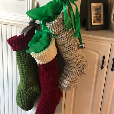 PATTERN Rustic Wonderland Stocking, Crochet Stocking Pattern, Christmas ...