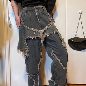 Y2K Spider Pants, Cobweb Design Printed Jeans, Goth Alt Urban ...