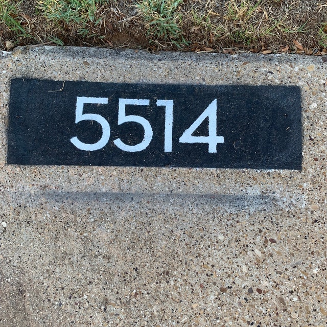 Modern Curb House Number Stencil 4, Mid Century, Palm Springs, Neutra,  Atomic 