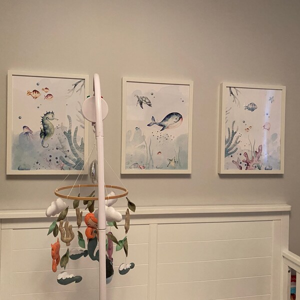 Under the Sea Wall Art, Ocean Nursery Decor, Nautical Nursery Print Set ...
