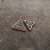 Seme della Vita in oro su argento 925 madreperla e Acquamarina, gioiello geometrie sacre