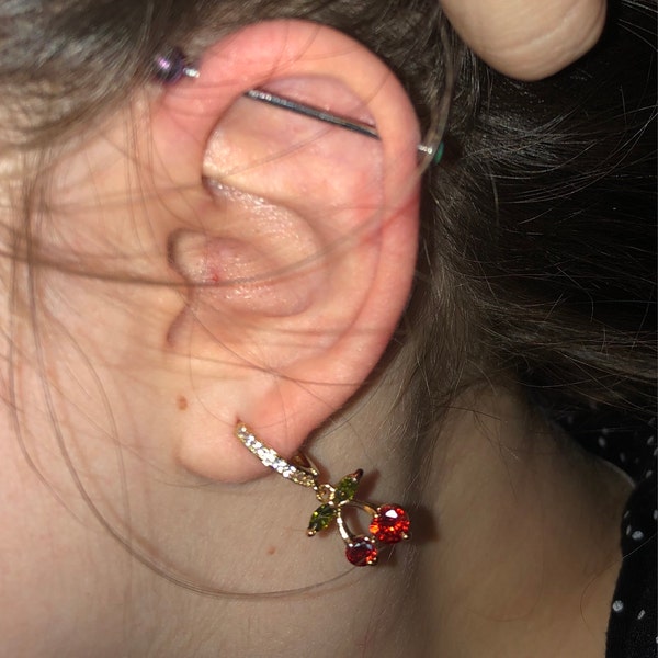 Cherry Bomb Drop Red Earrings